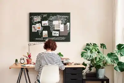 Memobord van kurk Namen van continenten