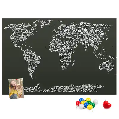 Memobord van kurk Namen van continenten
