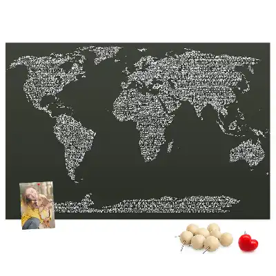 Memobord van kurk Namen van continenten
