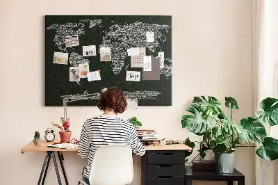 Memobord van kurk Namen van continenten