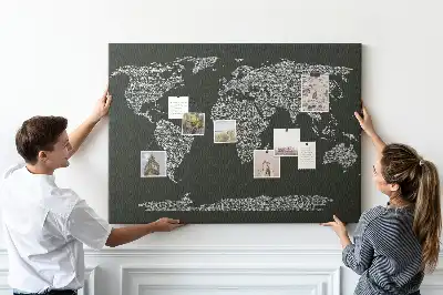 Memobord van kurk Namen van continenten