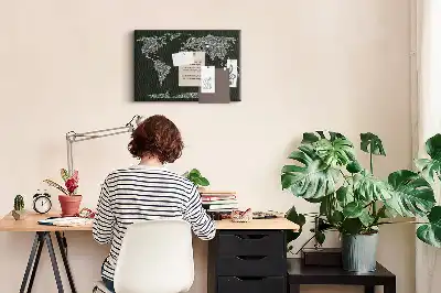 Memobord van kurk Namen van continenten