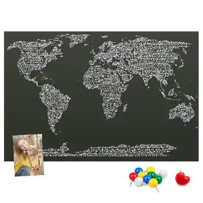 Memobord van kurk Namen van continenten
