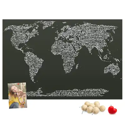 Memobord van kurk Namen van continenten