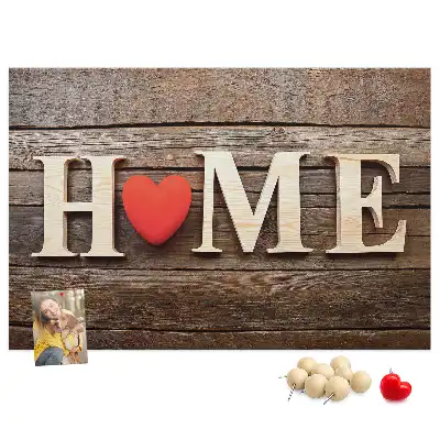 Kurk prikbord Woord "home"