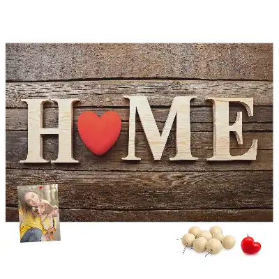 Kurk prikbord Woord "home"