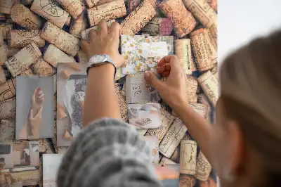 Memobord van kurk Wijnmotief met kurken