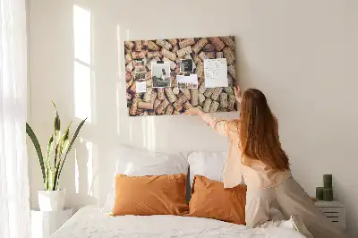 Memobord van kurk Wijnmotief met kurken