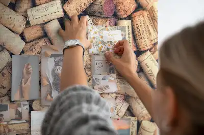 Memobord van kurk Wijnmotief met kurken