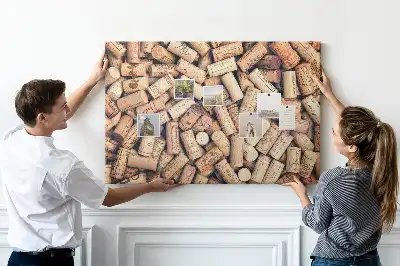 Memobord van kurk Wijnmotief met kurken