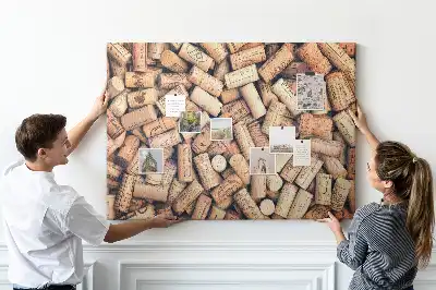 Memobord van kurk Wijnmotief met kurken