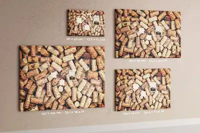 Memobord van kurk Wijnmotief met kurken