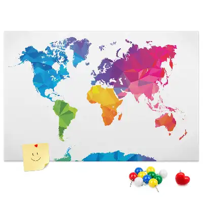 Kurk prikbord met abstracte wereldkaart
