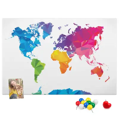 Kurk prikbord Abstracte wereldkaart