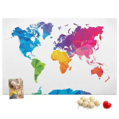 Kurk prikbord Abstracte wereldkaart