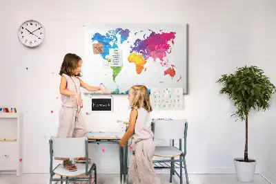 Kurk prikbord Abstracte wereldkaart