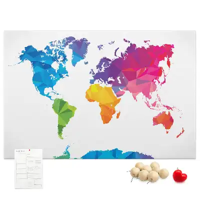 Kurk prikbord Abstracte wereldkaart