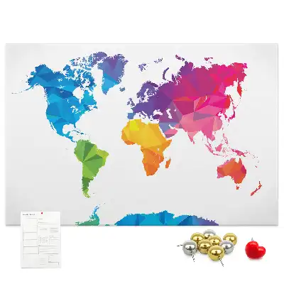 Kurk prikbord Abstracte wereldkaart