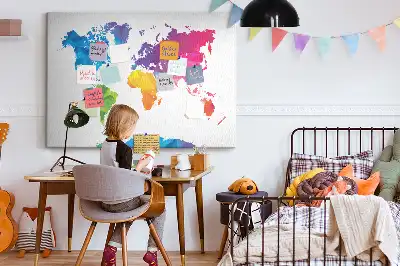 Kurk prikbord Abstracte wereldkaart