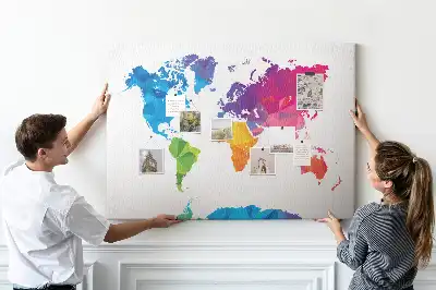 Kurk prikbord Abstracte wereldkaart