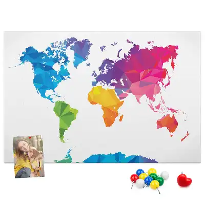 Kurk prikbord Abstracte wereldkaart
