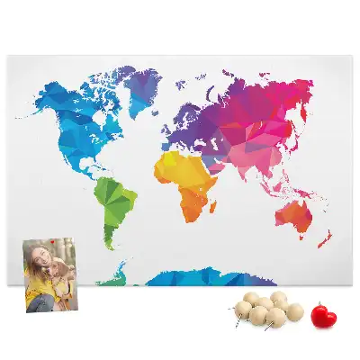 Kurk prikbord Abstracte wereldkaart