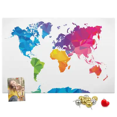 Kurk prikbord Abstracte wereldkaart