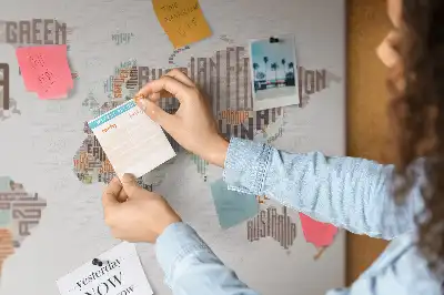 Memobord van kurk Kaart kleurrijke letters