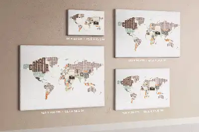 Memobord van kurk Kaart kleurrijke letters