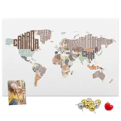 Memobord van kurk Kaart kleurrijke letters