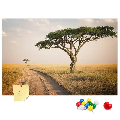 Kurk prikbord met Afrikaans landschap