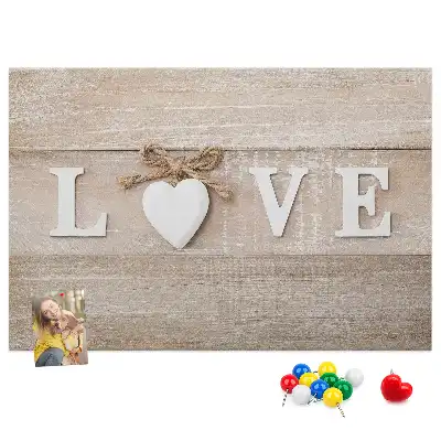 Memobord van kurk Slogan liefde in het interieur