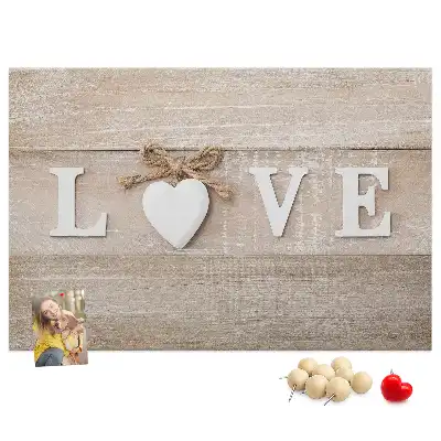 Memobord van kurk Slogan liefde in het interieur