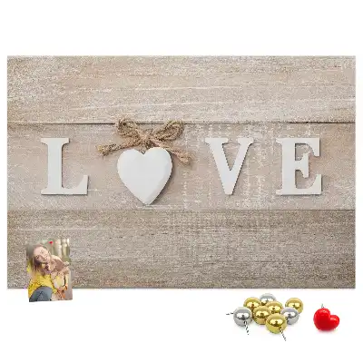 Memobord van kurk Slogan liefde in het interieur