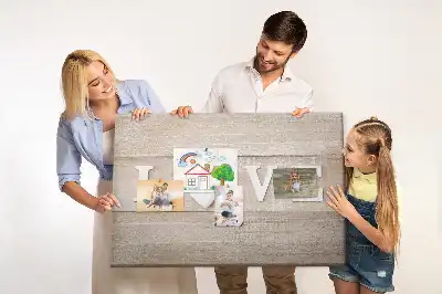 Memobord van kurk Slogan liefde in het interieur