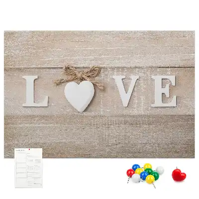 Memobord van kurk Slogan liefde in het interieur