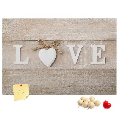 Memobord van kurk Slogan liefde in het interieur