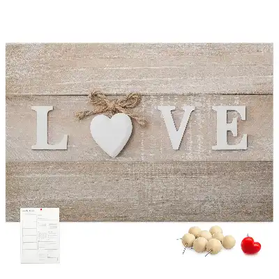 Memobord van kurk Slogan liefde in het interieur