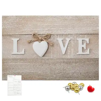 Memobord van kurk Slogan liefde in het interieur