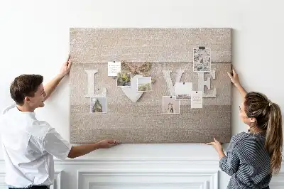 Memobord van kurk Slogan liefde in het interieur