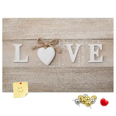 Memobord van kurk Slogan liefde in het interieur