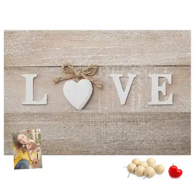 Memobord van kurk Slogan liefde in het interieur