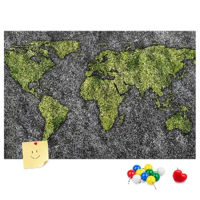 Kurk prikbord met klassieke wereldkaart