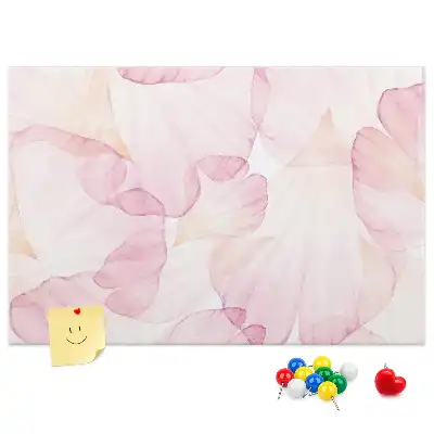 Memobord van kurk met aquarel bloemblaadjes