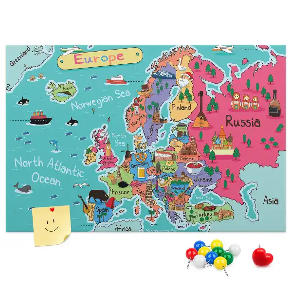 Memobord van kurk Europese landkaart
