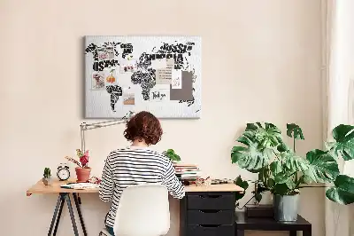 Kurk prikbord Typografische continentenkaart