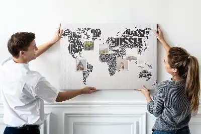 Kurk prikbord Typografische continentenkaart