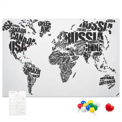 Kurk prikbord Typografische continentenkaart
