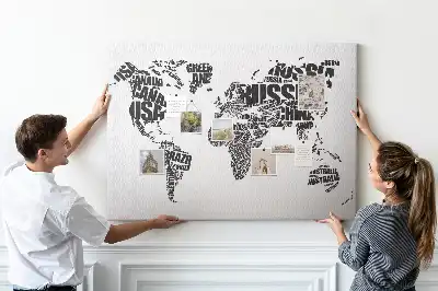 Kurk prikbord Typografische continentenkaart