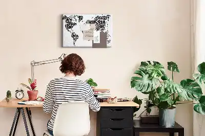 Kurk prikbord Typografische continentenkaart